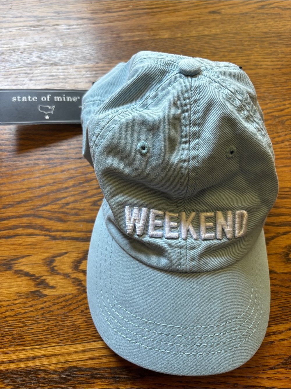 State of Mine 'WEEKEND' Embroidered Baseball Cap - Light Blue
